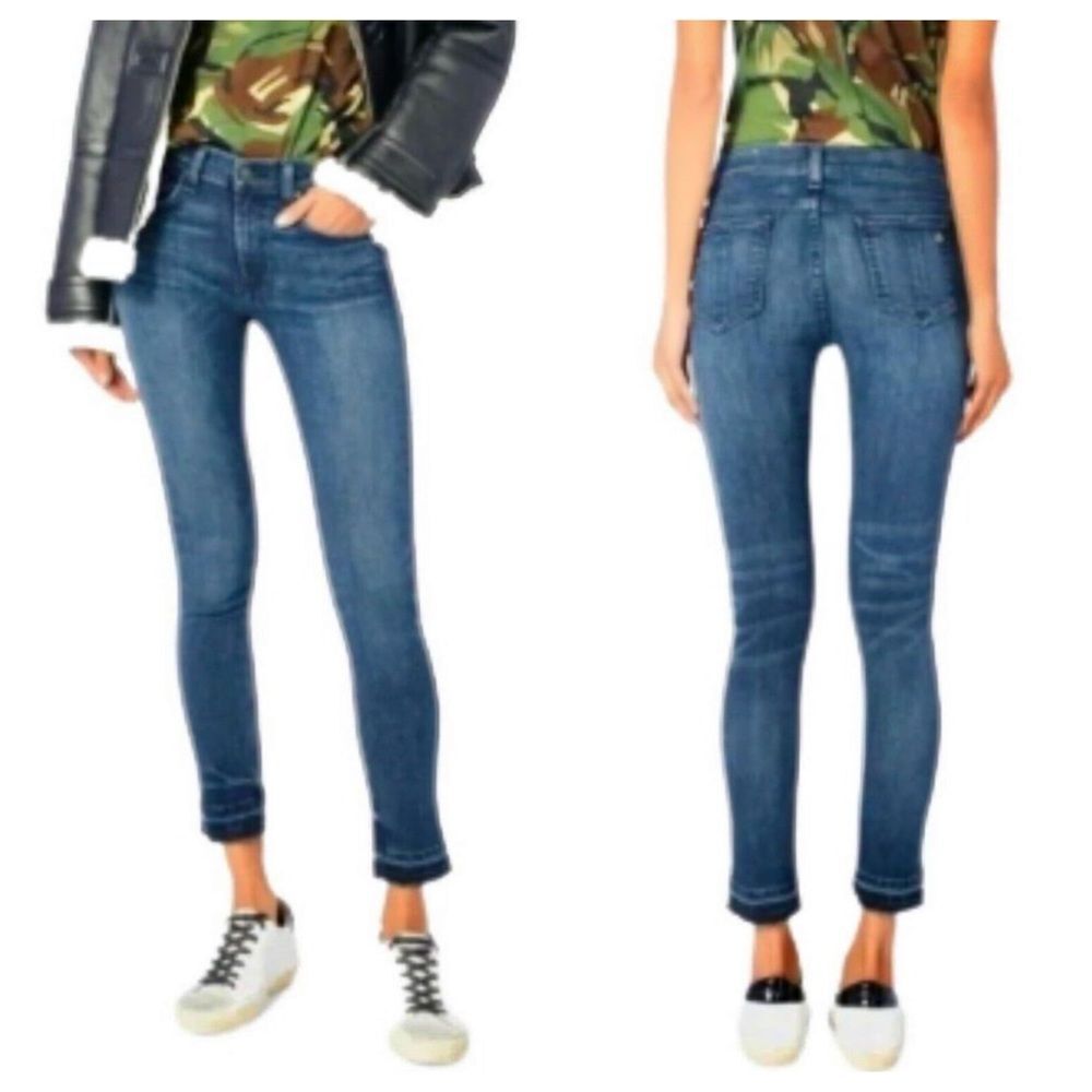 Rag & Bone High Rise Skinny Jeans Raw Hem Sz 26